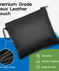 Golf Valuables Pouch With Zipper, Compact Durable Organizer For Tees Balls Divot Tools And Valuables in Faux Leather
