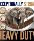 Heavy Duty Tarp 16x16 Feet, 10 Mil Thick, waterproof and tear resistant, UV treated, showcasing elephant strength demonstration