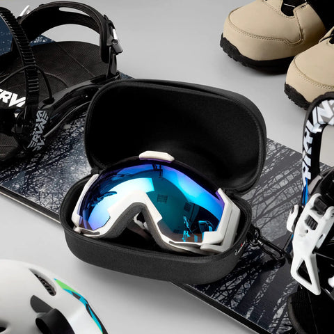 Rugged Goggle Case That Fits Most Goggles With A Semi Hard Water Resistant Shockproof Shell Built To Take Drops Reinforced Zipper And Belt Clip Designed To Fit All Safety Goggles Black