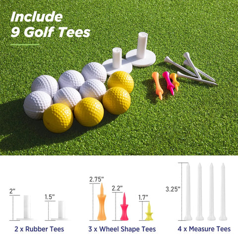5x4 Ft Golf Hitting Mat Set With 31mm Dense Elite Surface For Backyard Driving And Chipping Practice Includes 10 Balls 9 Tees