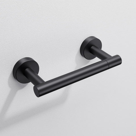 Matte Black Toilet Paper Holder 2 Pack Wall Mount Modern Roll Rack For Bathroom No Slip Design Keeps Roll From Slipping And Easy Refill Change Rust Resistant Stainless Steel