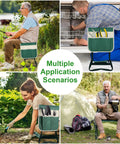 Various uses of Foldable Garden Kneeler And Seat With Heavy Duty Steel Frame All In One Large Tool Pouch Wider EVA Foam Pad.