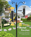 Outdoor Finch Feeder For Nyjer Thistle Seed, 14 Inch Tube Bird Feeder With 12 Feeding Ports And 8 Perches in yellow finish