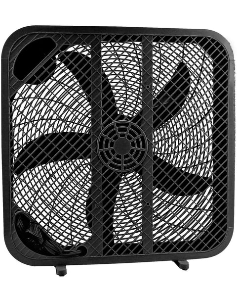 20 Inch High Velocity Box Fan With 3 Speed Settings, Carry Handle, Durable Copper Motor For Strong Airflow And Quick Cooling