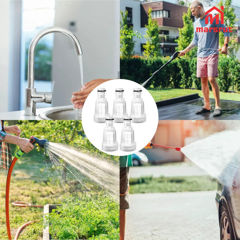 5 Pack 3/4 Inch Pressure Washer Parts Kit for 20V Max Cordless Washers Water Inlet Filter Connectors with garden hose attachment