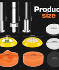 Product sizes for 133pcs 3 Inch Sanding Disc Drill Polishing Kit with Hook and Loop Pads Pro Grade Headlight Restoration Wet Dry Sandpaper