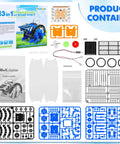 Solar Powered 13 In 1 Robot Kit For Kids 8 Plus Hands On Fun Learn Coding And Build Cool Robots With This Educational DIY Science Toy Set For Boys And Girls Ages 8 And Up, showing kit parts and box