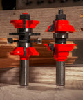 1-7/8 Inch Entry And Interior Door Router Bit System With Matched Rail And Stile Kit, 1/2 Inch Shank, Two Cutters, Carbide Tips