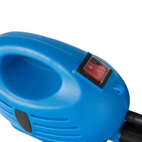 Close-up of blue handle on One Touch Paint Sprayer For Home DIY Projects Cut Time And Paint Costs In Half With This Easy Blue Finishing Tool For Walls Cabinets Fences And More Lightweight And Durable For Quick Even Coats On Furniture And Surfaces