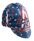 All American Stars And Stripes Welding Cap With Mesh Inside Liner, Unisex One Size, Soft Cotton, Graphic Flat Cap side view