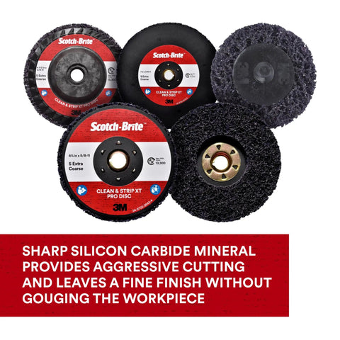 XT Pro Disc SiC Extra Coarse T27 Abrasive Disc For Metalwork Four And One Half Inch By Five Eighth Inch Eleven Thread Removes Rust Paint And Coatings Fast Resists Loading Leaves A Fine Finish Purple