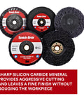 Pro Grade Silicon Carbide Disc for Rust and Paint Removal - Extra Coarse No Nonsense Heavy Duty XO-DC T27, various disc angles