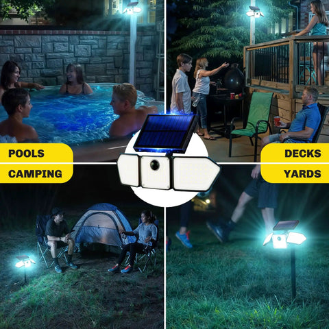 2 Pack Hella Bright Solar Outdoor Flood Lights With Smart Motion Sensor Wireless Security Lighting 500 Lumens LED Zero Hassle Setup Backyard Driveway Gate Lights Up The Block Fast Charge Night