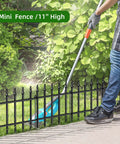 Decorative Metal Garden Fence Panels Set With Stakes Easy Install 11 Inch High By 12 Feet Long Black Yard Border Fence in use