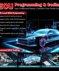 Next Level EV Diagnostic Scanner For Hybrid Electric And Gas Rides With High Voltage System And Battery Pack Analyzer Featuring Five In One VCMI Topology and detailed ECU programming overview.