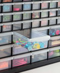 Small Parts Storage Cabinet With 44 Drawer Organizer For Screws Nuts Bolts Electronics Hardware Beads Crafts And More, Built Tough Made In USA Stackable Black Boss Grade