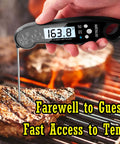 Instant Read Digital Meat Thermometer 2 Pack Waterproof Kitchen Probe with Backlight on grilling steak
