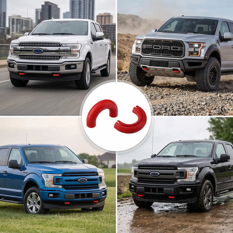 Ford F-150, Bronco and Toyota Tundra tow hook covers beefed-up silicone exterior protection caps on various truck models