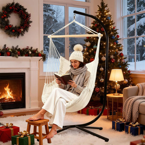 Heavy Duty Steel Hammock Stand For Indoor Outdoor Use, Universal Fit For Hammock Chairs, holiday setting