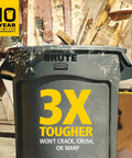 Heavy Duty Round 20 Gallon Trash Can Blue Outdoor Waste Container Built Tough For Landscapers Construction Sites