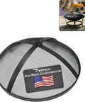 Heavy Duty 18.5 Inch Carbon Steel Fire Pit Screen Spark Protector For Smokeless Bonfire Shields And Round Pits Includes Hook And Shield Removal Tool