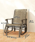 Outdoor Glider Chair For Patio With Steel Frame And Mesh Fabric Smooth Swing For Backyard Garden Or Porch, showing size specifications.