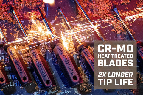 Pro Grade Phillips Screwdriver Size 2 By 4 Inch With Magnetic Cr Mo Steel Blade Heat Treated Antislip Grip, sparks flying.