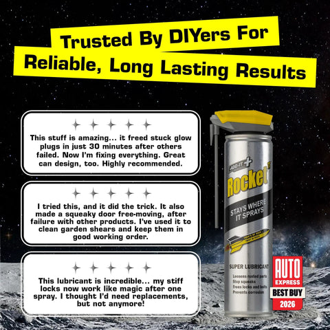 Rocket TT lubricant spray for rusted bolts, tools, bikes, 15.2 oz can, anti-corrosion with water-resistant coating