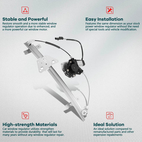Rear Driver Side Power Window Regulator With Motor For 2000-2004 Dodge Dakota And 1998-2003 Dodge Durango Replacement with features.