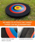 Backyard Friendly 20 Inch Round Archery Target for Outdoor Practice on grass, lightweight high density EVA block, single-sided print.
