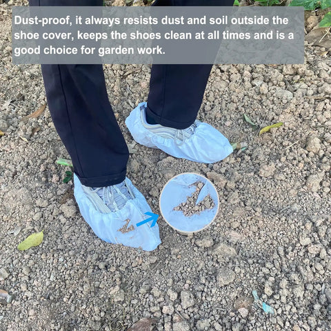 Disposable Shoe Covers Pack Of 200 100 Pairs Built Tough Waterproof Non Slip Boot Covers One Size Fits Most for gardening