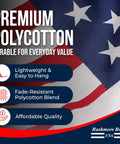 Close-up of Outdoor 3x5 American Flag Made In USA With Brass Grommets Built To Last Outdoors Polycotton For Exterior Use.
