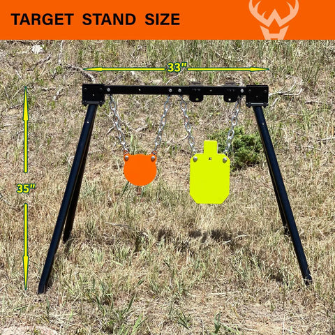 AR500 Steel Target System Three Eighths Inch Thick Heavy Duty Complete Shooting Targets With Stand Built Tough Six Inch Gong