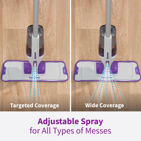 Rejuvenate PowerMax Multi Surface Spray Mop Kit With Cleaner. Includes Reusable Microfiber Sweep And Mop Pads For Deep Cleaning Hardwood Tile Floors. Easy One Hand Operation. Great For Daily Housekeeping Chores And Removing Dirt Grime From All Floor