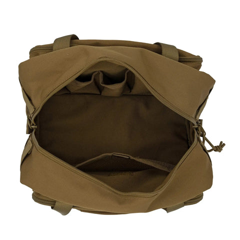 Top view of Heavy Duty 12 Inch Tool Bag for Mechanics Electricians Car Enthusiasts and DIYers showing spacious interior.