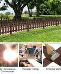 Solid Fir Wood Garden Picket Fence Edging Kit With Five Panels For Yard Border And Plant Beds Approximately 178 By 22 Inches Durable Outdoor Fence System That Is Flexible And Simple To Install