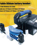 Cordless Electric Pipe Bender For Copper Tubing 1 4 To 7 8 Inch Size Quick 90 Degree Bends No Sweat Operation Rechargeable Battery, portable design.