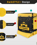 RedIron Two Pack Heavy Duty Canvas Bolt Bag For Ironworkers With Reinforced Stitching, yellow canvas, brass rivets, black design