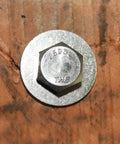 Four-Set 3/8-16 X 4 Stainless Steel Hex Head Bolt and Washer installed on wood surface