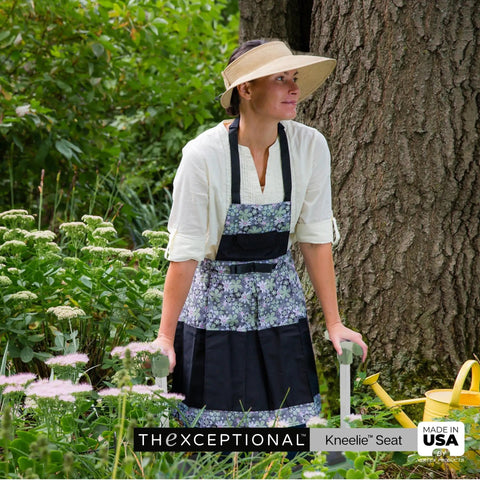 Woman using Ergonomic Garden Kneeler With Tush Pad And Handles For Pain Free Kneeling While Gardening Senior Friendly Versatile Garden Stool Kneeler Lightweight Yet Sturdy Made In USA in garden