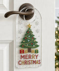 Create Your Own Stunning DIY Pearl Crystal Door Hanger Kit With Sparkling Diamond Accents For A Festive Tree Theme That Makes Any Doorknob Look Just Perfect For Holiday Seasons And Special Occasions Year Round, acrylic door hanger on knob