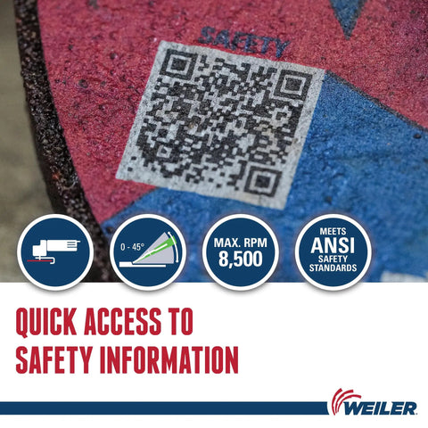 QR code on Tiger 7 Inch Type 27 Grinding Wheel With 1/4 Inch Thick A24R Resin Bond For Fast Metal Grinding product image