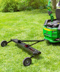 Tow Behind 48 Inch Grass Dethatcher For Big Lawns That Cleans Thatch Fast With Dual Row Of Flexing Spring Tines, Wide Aeration Tool