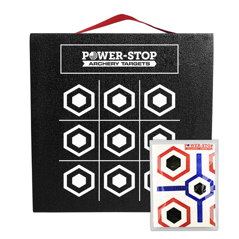 24 Inch Pro Series Big Block Foam Archery Target For Broadheads And Field Tips Ultra Durable High Density Foam With Superior Stopping Power Large Shooting Face For Long Range Practice showing hexagonal target design and logo