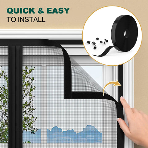 Magnetic Screen Door Mesh With Super Strong Magnets No Sweat Install Fits 36 By 80 Inch Doors, Mesh Size 38 By 81 Inch shown