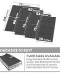 Straight Up Game Changer Queen Bunkie Board 60x80 Ultra Slim Bed Platform sizes shown with measurements and options for various bed sizes.