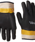 Viper Double Coated PVC Work Gloves With Safety Cuff Black Heavy Duty Grip For Wet Conditions Sand Finish Superior Traction