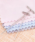 Heavy Duty Stainless Steel T Pins For Blocking And Knitting on fabric swatches, 38mm size rust-proof pins for crafting.