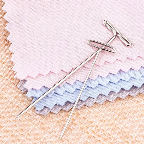 Heavy Duty Stainless Steel T Pins For Blocking And Knitting on fabric swatches, 38mm size rust-proof pins for crafting.