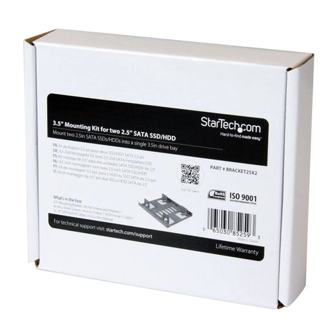 Box for Dual 2.5 Inch to 3.5 Inch SATA Drive Mounting Bracket For PC Bay Holds Two 2.5 Inch SSDs Or HDDs
